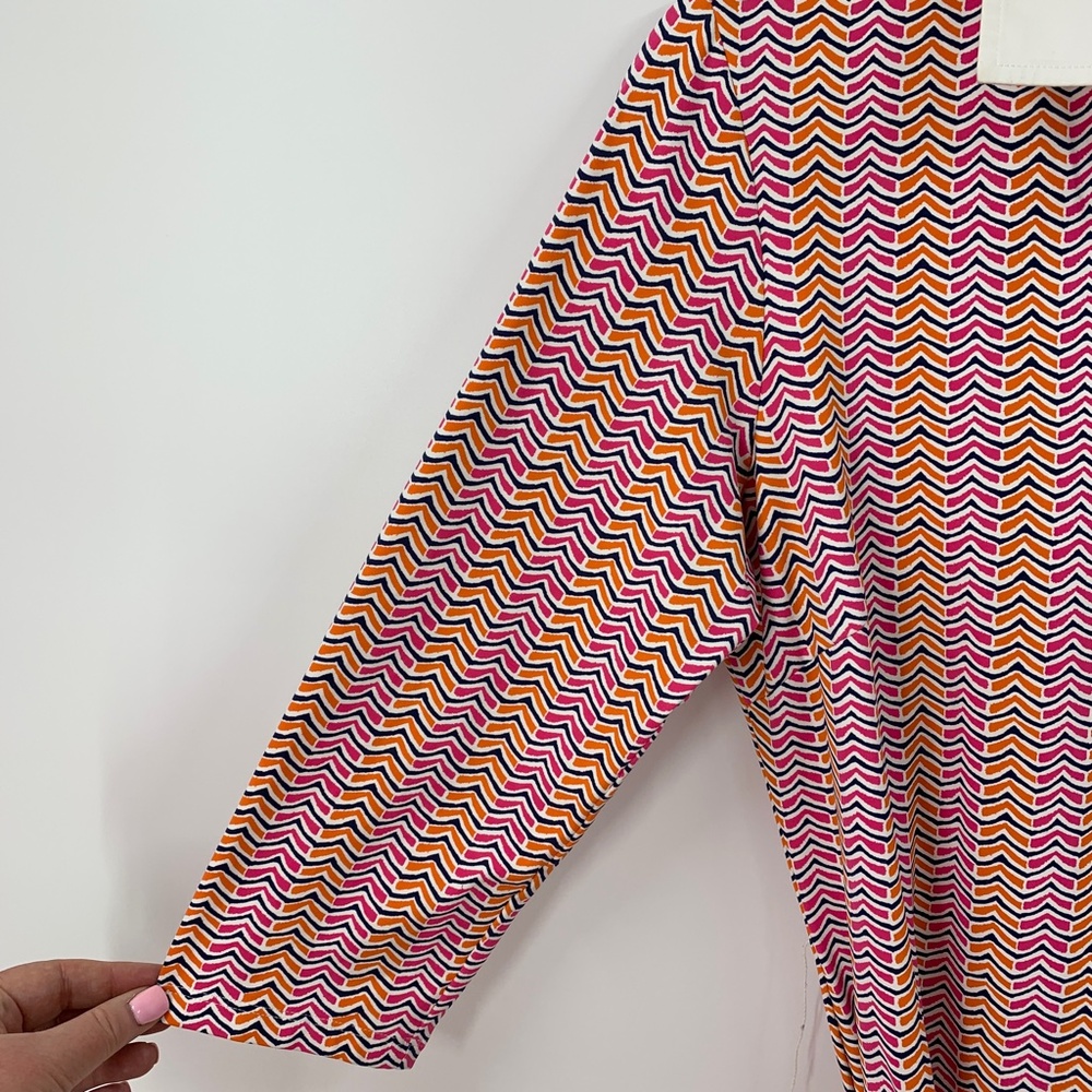 J. McLaughlin Elsie Printed Tie Belt Catalina Cloth Shirtdress Pink/Orange Sz M - Picture 7 of 12